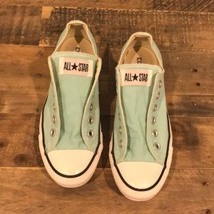 Teal Low Top Converse Sneakers